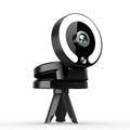 SenseiPhoto 4K Webcam with Led - Ring Light, Microphone, Fast Focus & 3 Level Brightness Power with Touch Control | Web Camera for Laptop Desktop PC Mac Mini-Tripod