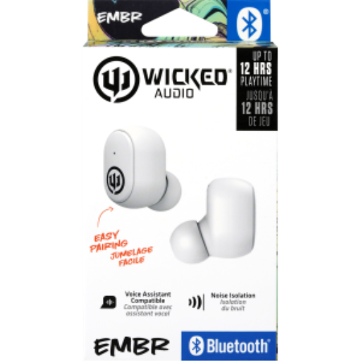 Wicked Audio Embr True Wireless Earbuds in White