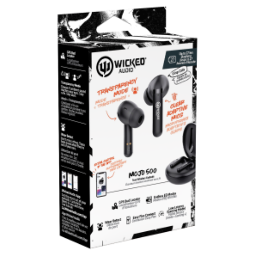 Wicked Audio Mojo 500 True Wireless Earbuds in Black