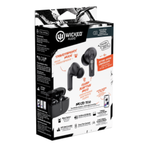 Wicked Audio Mojo 700 True Wireless Earbuds with Active Noise Cancelling in Black