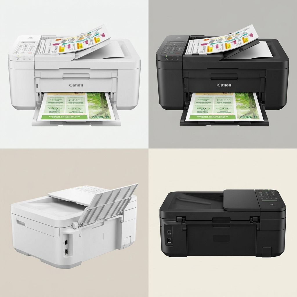 013803344516-VCAT2 - Visual comparison of white and black Canon TR4720 printers.