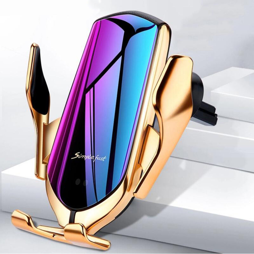 Wireless Car Charger for Smartphones iPhone Android with Qi technology, Automatic Smart Infrared Sensor, Air vent phone holder Fast Charging