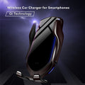 Wireless Car Charger for Smartphones iPhone Android with Qi technology, Automatic Smart Infrared Sensor, Air vent phone holder Fast Charging