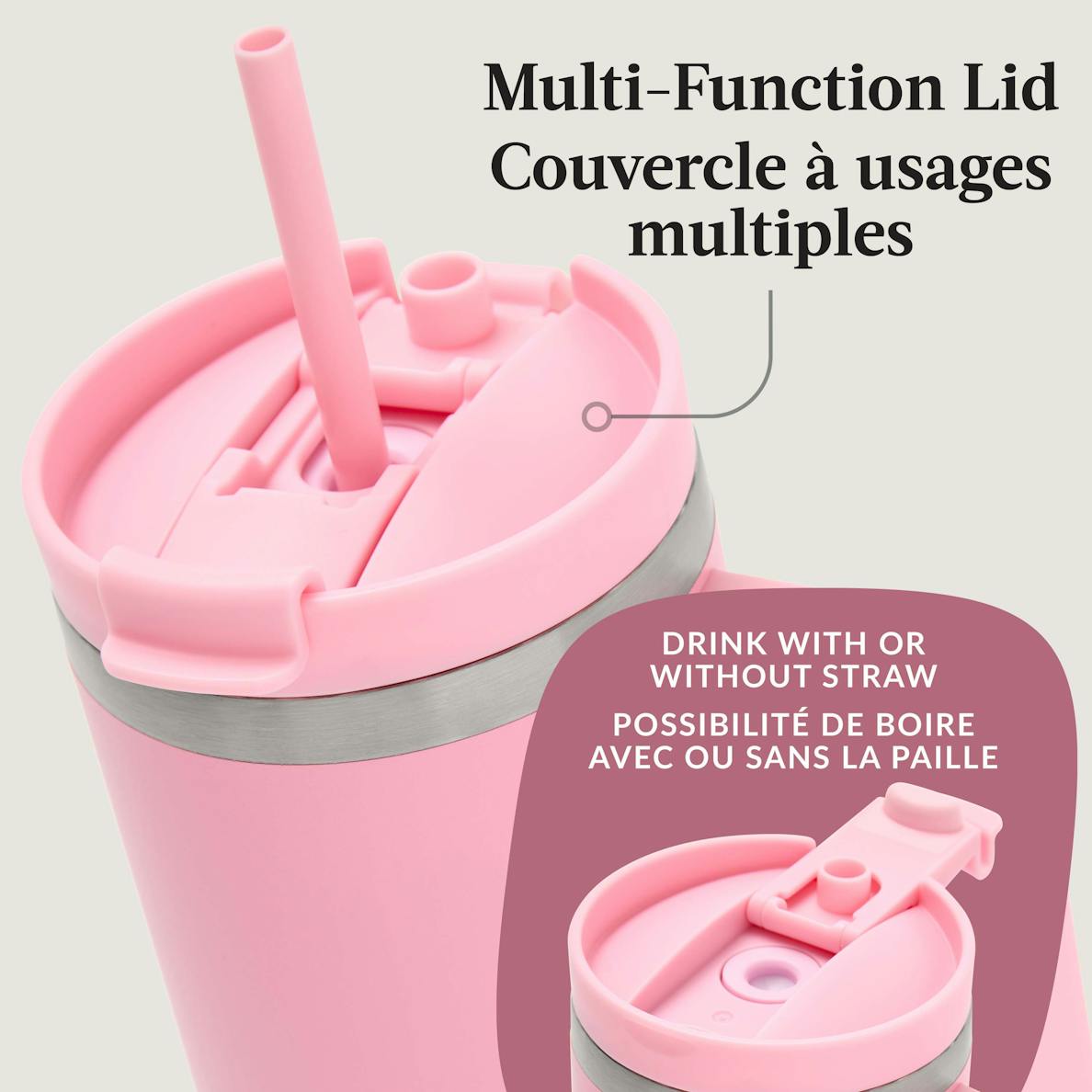 Contigo Streeterville Leak-Proof Tumbler, 30 oz (887 mL), Strawberry Cream