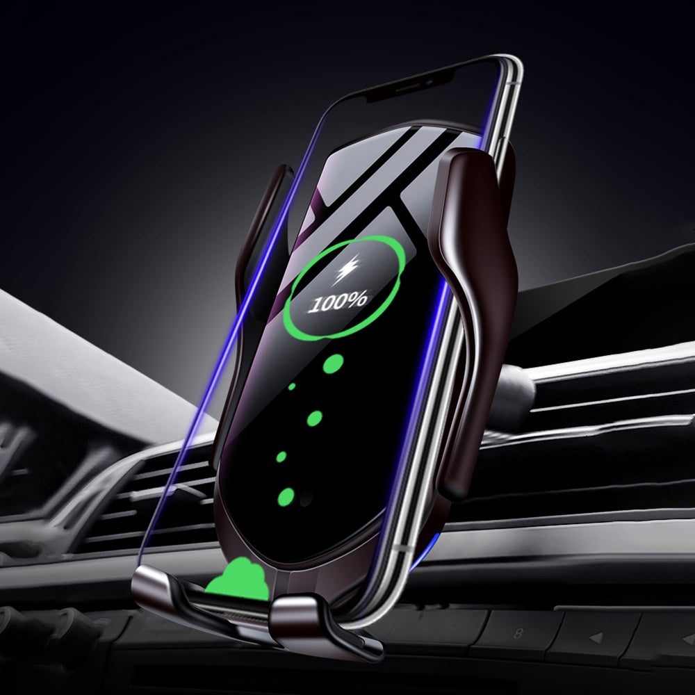 Wireless Car Charger for Smartphones iPhone Android with Qi technology, Automatic Smart Infrared Sensor, Air vent phone holder Fast Charging
