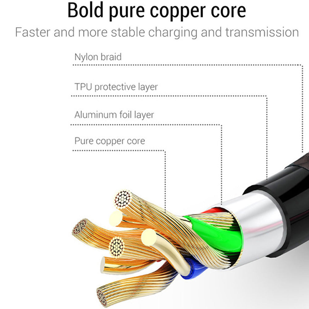 USB Cable for iPhone iPad iPod 2m (6.5 ft) nylon braided charging cord USB to Lightning with high speed transmission, pure copper core, high durability