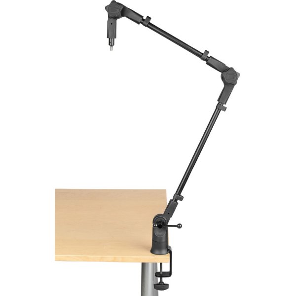 Frameworks Slim Profile Desktop Mic Stand Boom Arm, Sturdy Solid Steel Desk Mounted Microphone Boom Arm Cable Management Desktop Swinging Flexible Mic Holder
