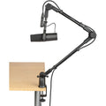 Frameworks Slim Profile Desktop Mic Stand Boom Arm, Sturdy Solid Steel Desk Mounted Microphone Boom Arm Cable Management Desktop Swinging Flexible Mic Holder