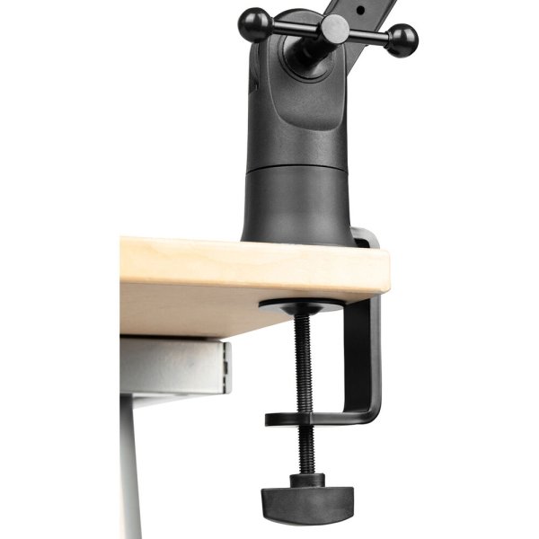 Frameworks Slim Profile Desktop Mic Stand Boom Arm, Sturdy Solid Steel Desk Mounted Microphone Boom Arm Cable Management Desktop Swinging Flexible Mic Holder