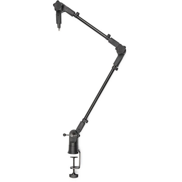Frameworks Slim Profile Desktop Mic Stand Boom Arm, Sturdy Solid Steel Desk Mounted Microphone Boom Arm Cable Management Desktop Swinging Flexible Mic Holder