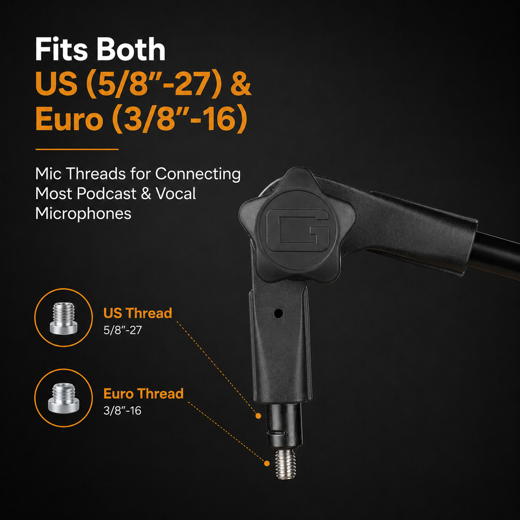 Frameworks Slim Profile Desktop Mic Stand Boom Arm, Sturdy Solid Steel Desk Mounted Microphone Boom Arm Cable Management Desktop Swinging Flexible