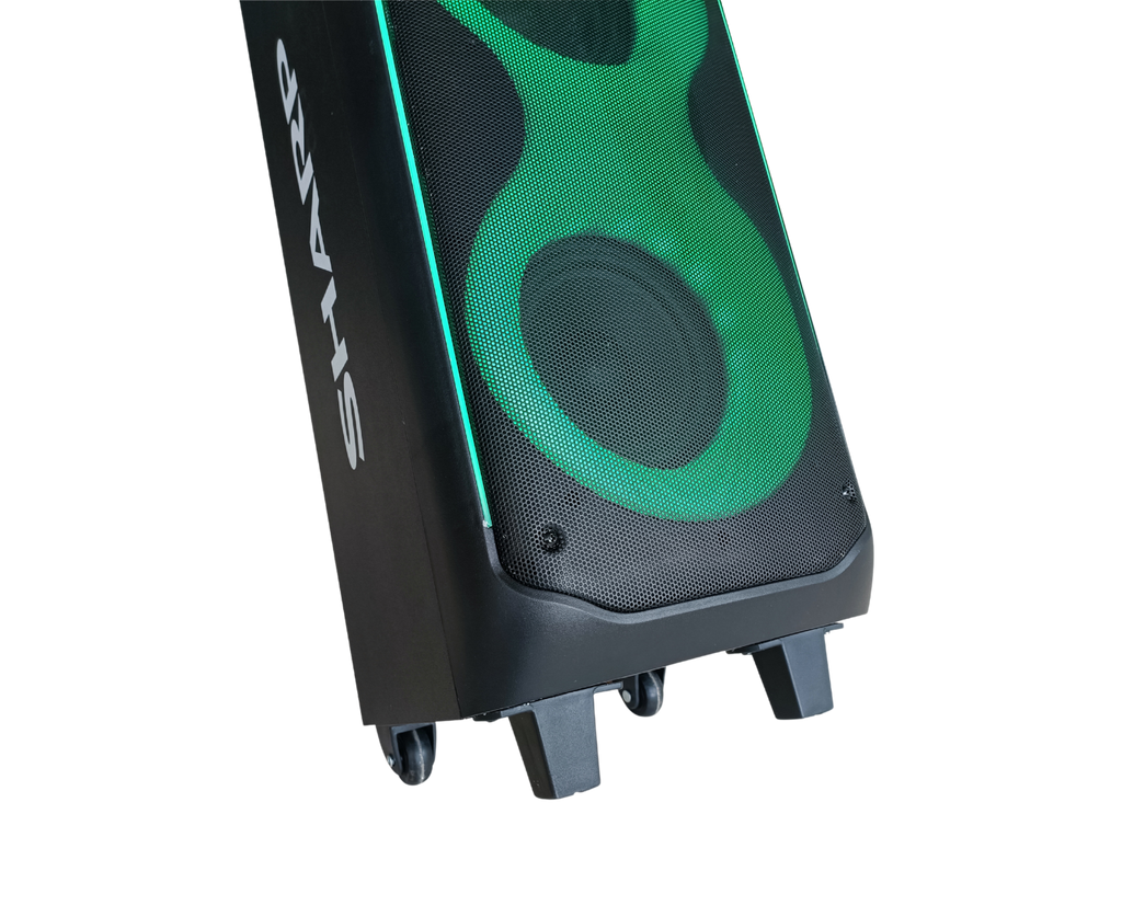 Sharp PS-935 Portable Party Speaker – 50W RMS, 15-Hour Battery, Bluetooth 5.2 & Karaoke