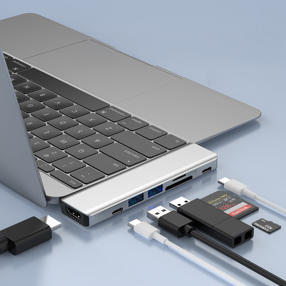 USB-C HUB Multifunction Adapter for Apple Macbook Pro, MacBook Air with 7 Ports compatible with Thunderbolt 3