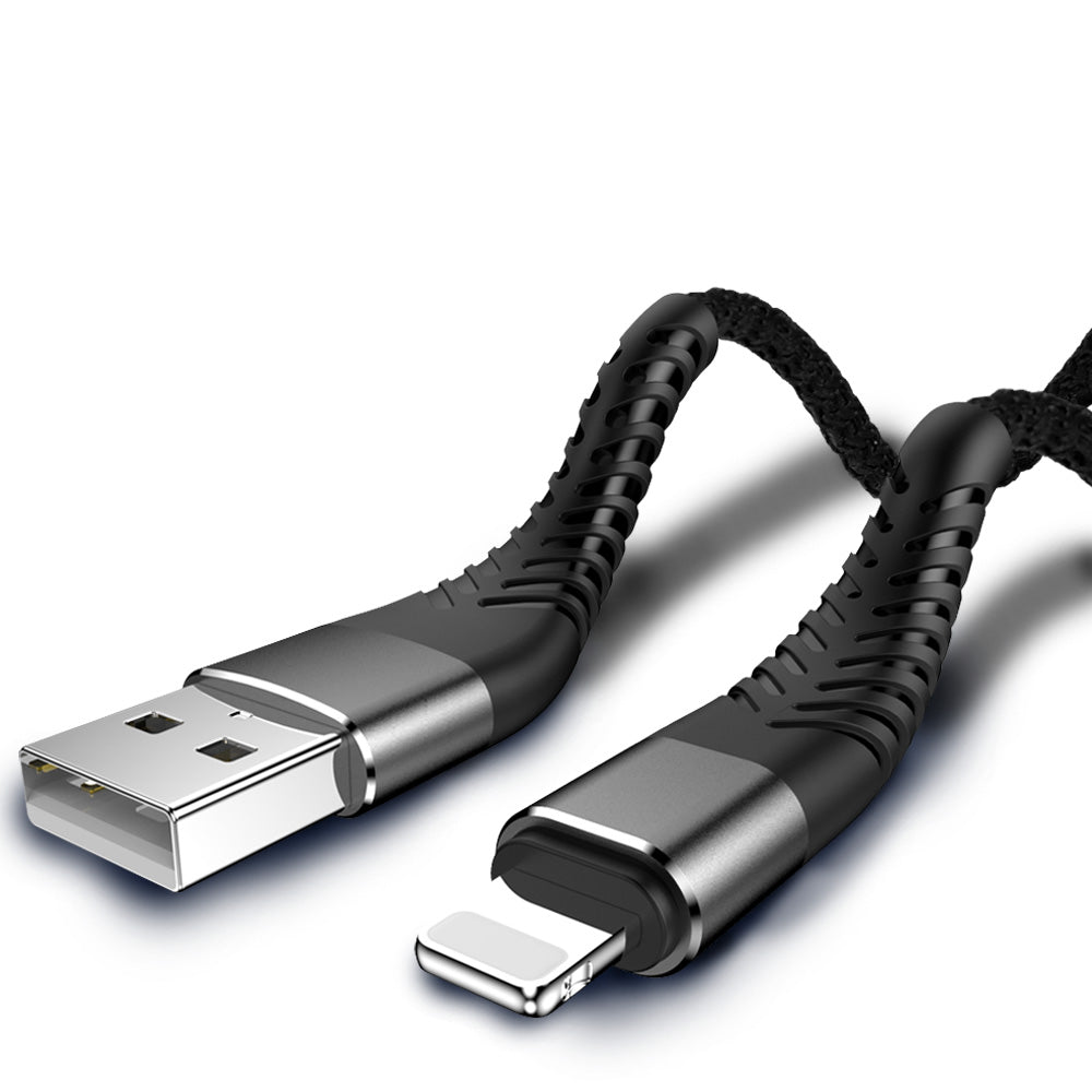 USB Cable for iPhone iPad iPod 2m (6.5 ft) nylon braided charging cord USB to Lightning with high speed transmission, pure copper core, high durability