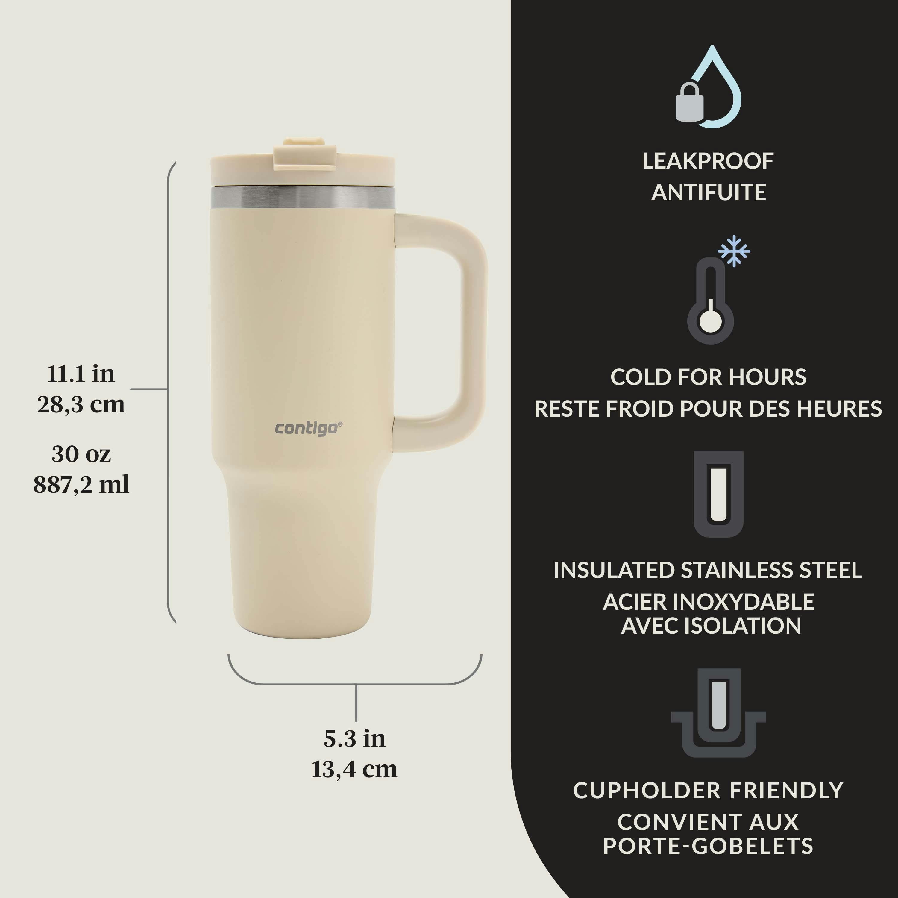 Contigo Streeterville Leak-Proof Tumbler, 30 oz (887 mL), Oatmilk