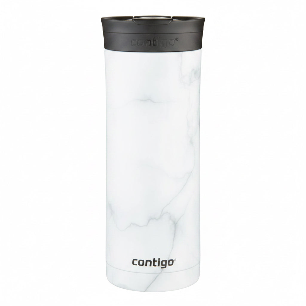 Contigo Huron 2.0 Couture SnapSeal Insulated Travel Tumbler, 20 oz (591 mL), White Marble