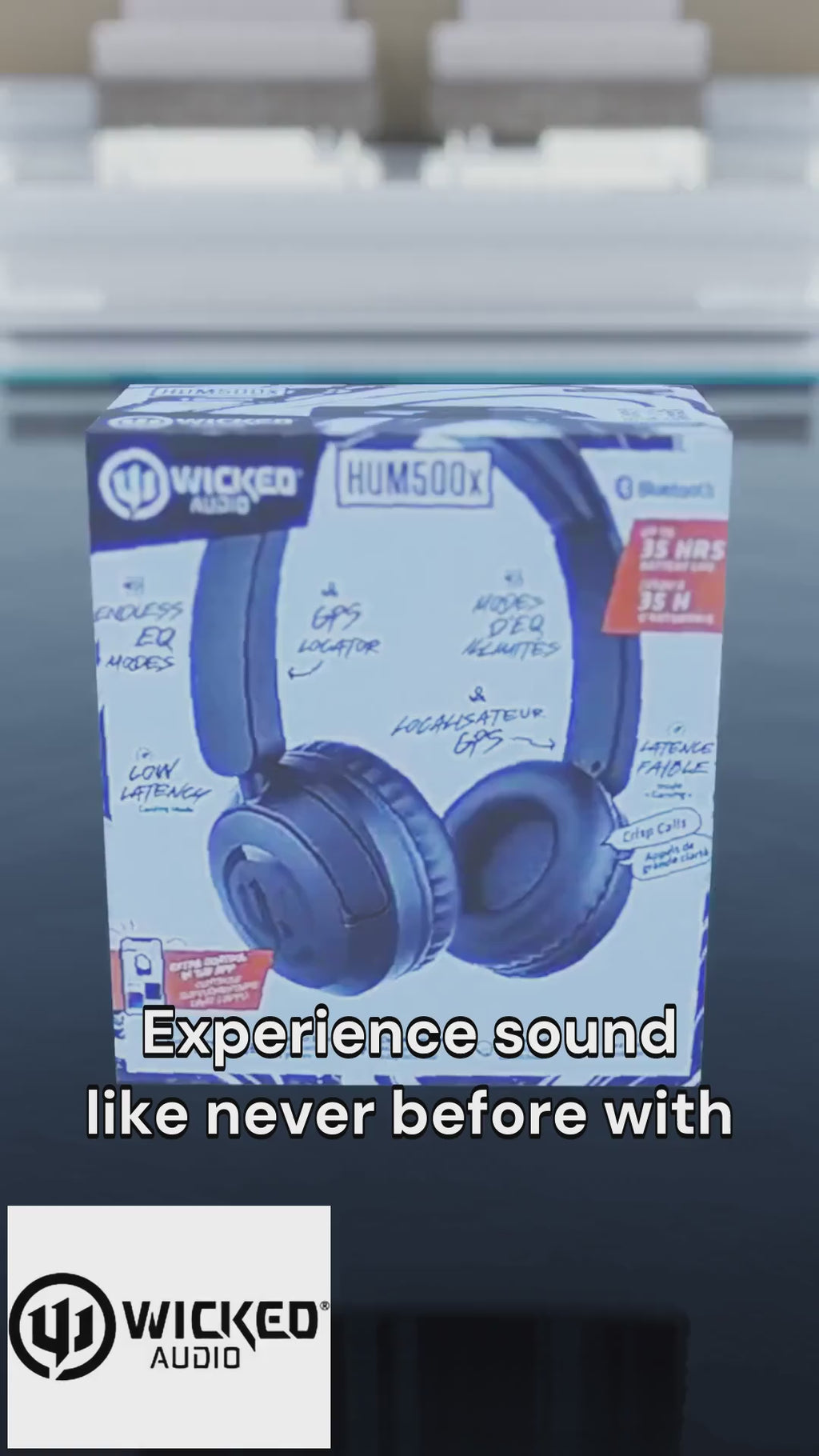 Wicked Audio Hum 500x Wireless Bluetooth Headphones in Black