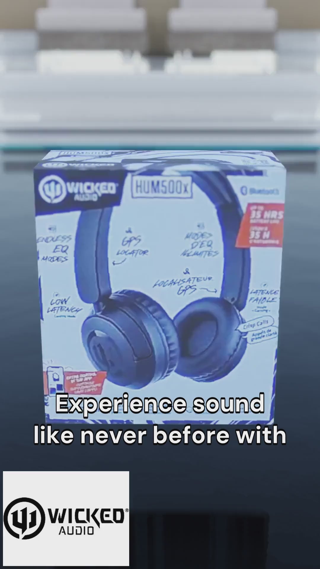 Wicked Audio Hum 500x Wireless Bluetooth Headphones in Black
