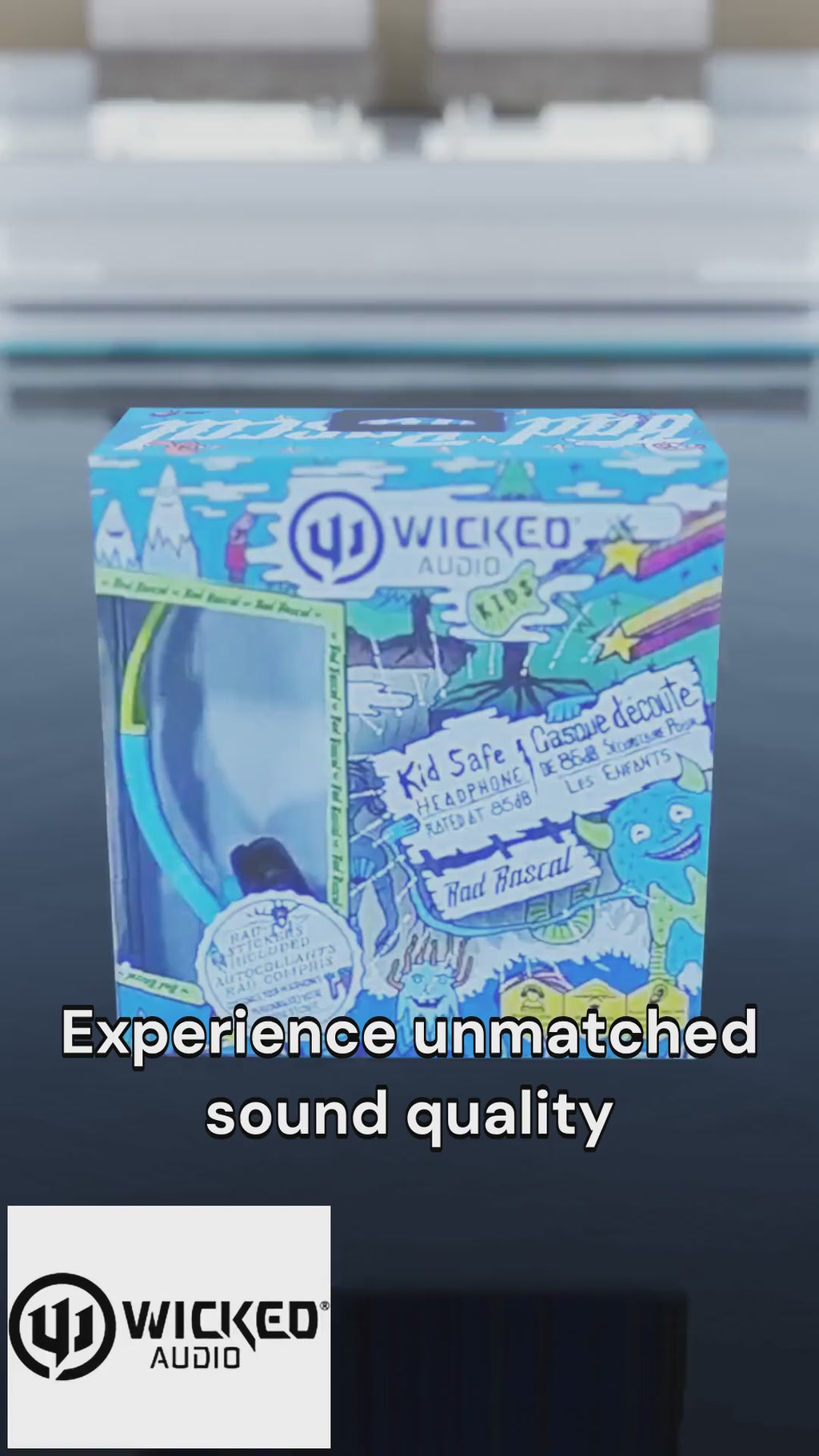 Wicked Audio Rad Rascal Kid Safe Wired Headphones in Sky Blue and Slime