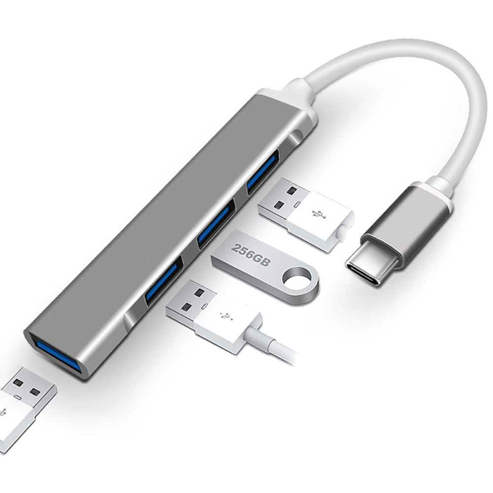 USB-C HUB with 4 USB Ports for iMac, MacBook, iPad, Surface, Galaxy, PC Laptop and more - Type-C to USB 3.0 Hub Multi USB Port Adapter
