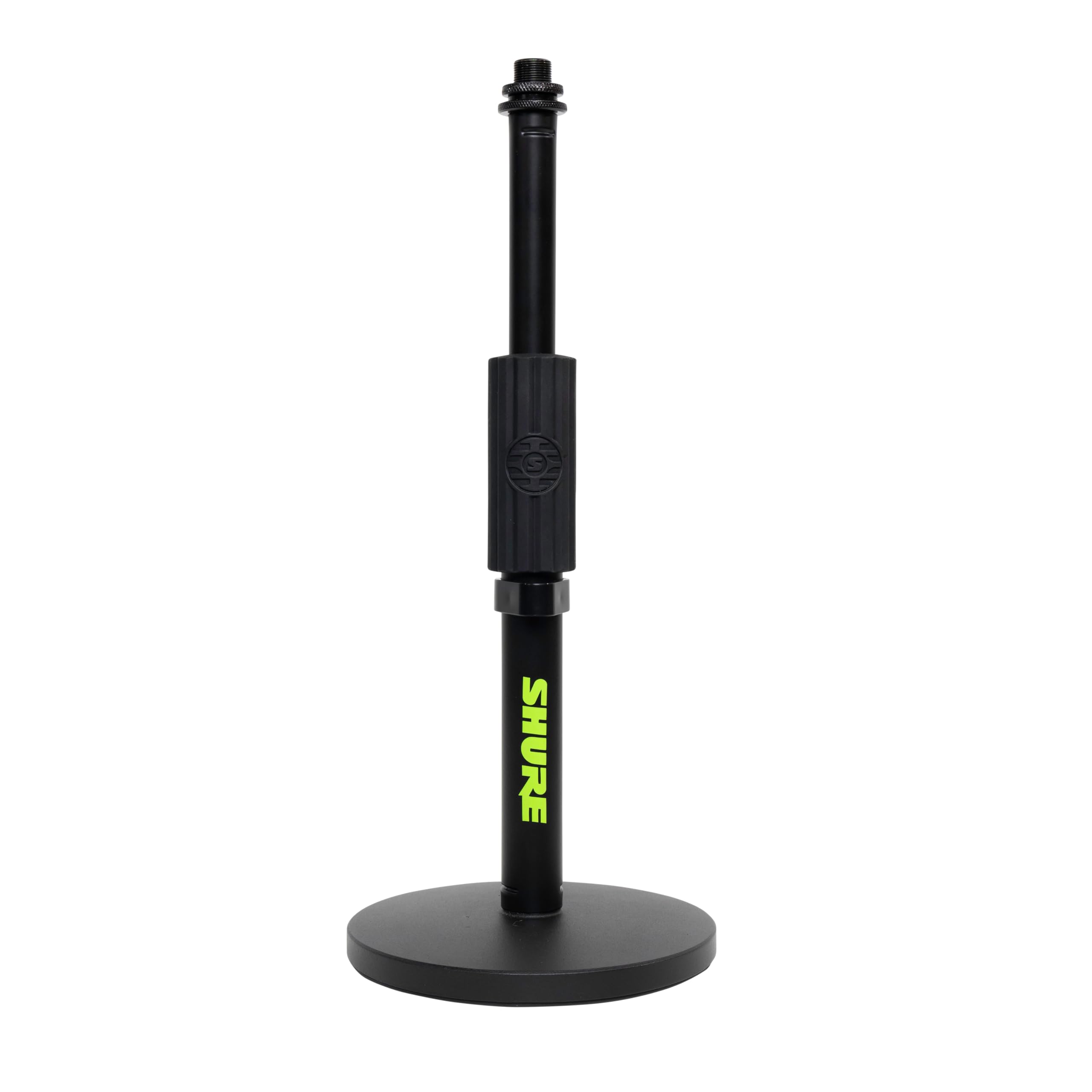 Shure Desktop Microphone Stand With 6” Round Base, Mic Stand for Shure, Rode, Sennheiser, Audio Technica, Tascam, Logitech, Saramonic, Maono, Warm Audio, Presonus, Pyle and more